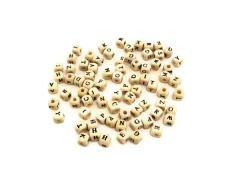 Sale Cuentas de Madera Abecedario 8mm Bisutería