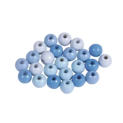 Online Cuentas de madera Azul Claro 6mm Bisutería