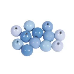 Discount Cuentas de Madera Azul Claro 12mm Bisutería
