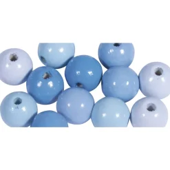 Discount Cuentas de Madera Azul Claro 12mm Bisutería