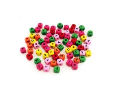 Outlet Cuentas de Madera de Colores Abecedario 8mm Bisutería