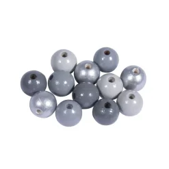 Sale Cuentas de Madera Gris Oscuro 12mm Bisutería
