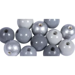 Sale Cuentas de Madera Gris Oscuro 12mm Bisutería