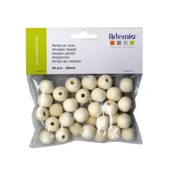 Hot Cuentas de madera 20mm Bisutería