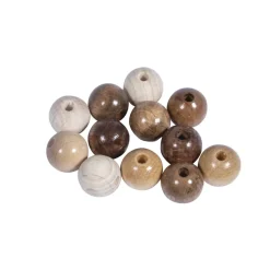 Sale Cuentas de Madera Natural 12mm Bisutería