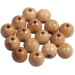 New Cuentas de madera Natural 12mm Bisutería