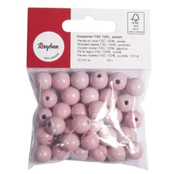 New Cuentas de madera Rosa 12mm Bisutería