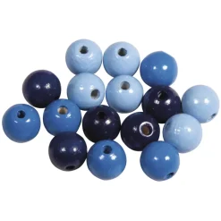 New Cuentas de madera Tonos Azules 12mm Bisutería