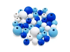 Sale Cuentas de Madera Tonos Azules Bisutería