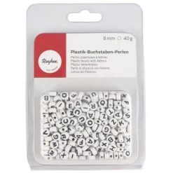 Outlet Cuentas de Plástico Blanco Abecedario 6mm Bisutería