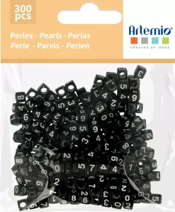 Sale Cuentas de Plástico con Números 6mm Bisutería
