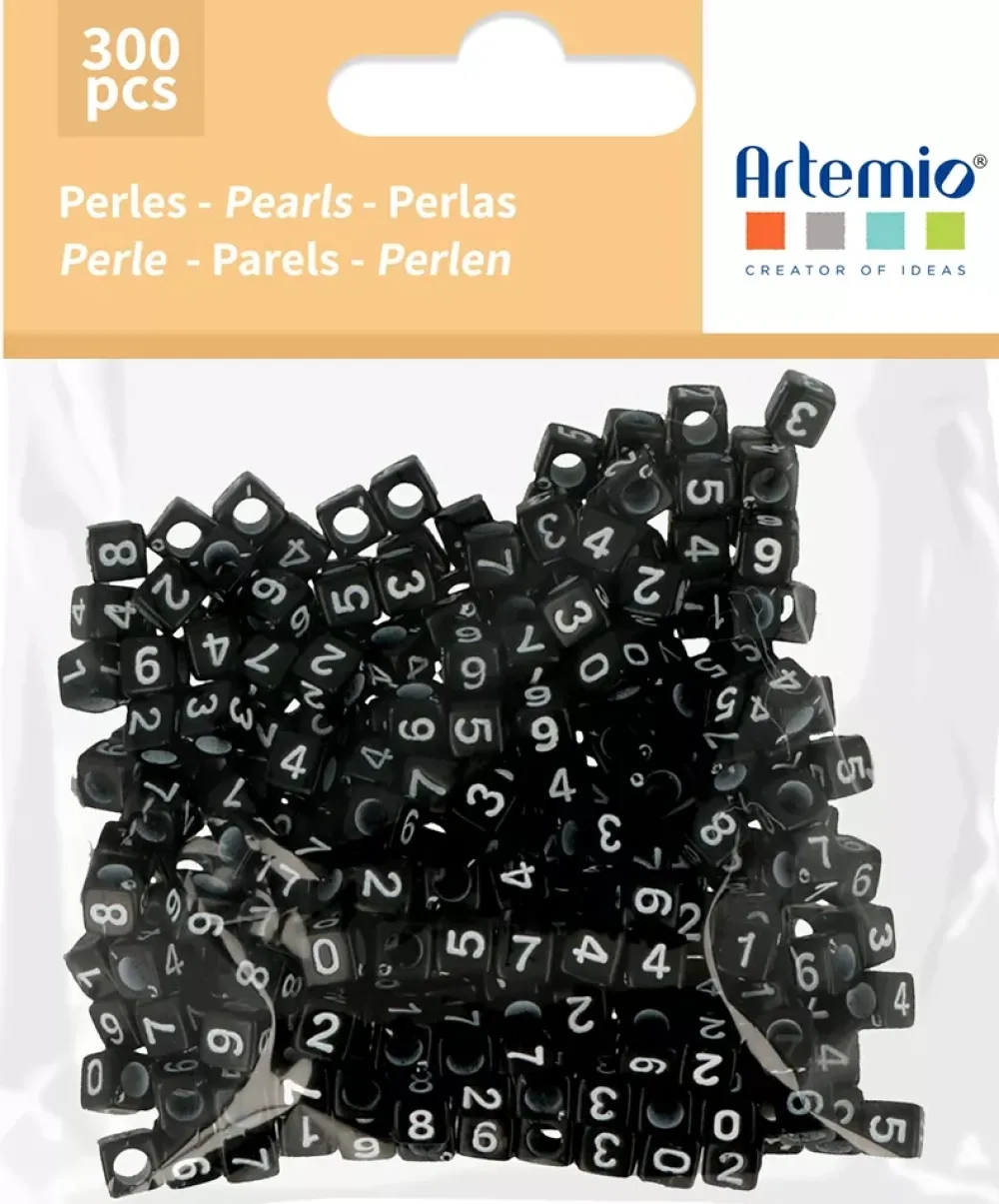 Sale Cuentas de Plástico con Números 6mm Bisutería