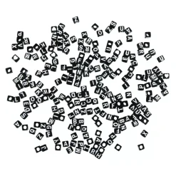 Outlet Cuentas de Plástico Negro Abecedario 40g Bisutería