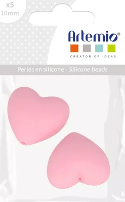 Best Cuentas de silicona Corazón Rosa My little Baby Bisutería