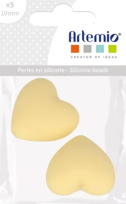 Hot Cuentas de silicona Corazón Amarillo My little Baby Bisutería