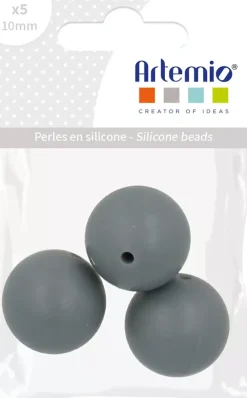 Cuentas de silicona Gris My little Baby 15mm Bisutería