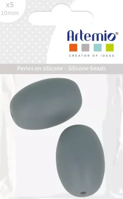 Discount Cuentas de silicona Oliva Gris My little Baby Bisutería
