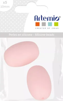 Cuentas de silicona Oliva Rosa Pulverizado My little Baby Bisutería
