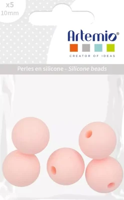 Discount Cuentas de silicona Rosa pulverizado My little Baby 10mm Bisutería