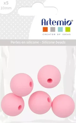 Cuentas de silicona Rosa My little Baby 10mm Bisutería