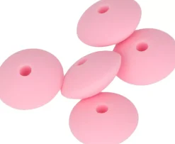 Clearance Cuentas de silicona Óvalo Rosa My little Baby Bisutería