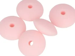 Discount Cuentas de silicona Óvalo Rosa Pulverizado My little Baby Bisutería