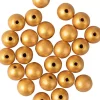 Discount Cuentas Madera Perforadas Doradas 12 mm Bisutería
