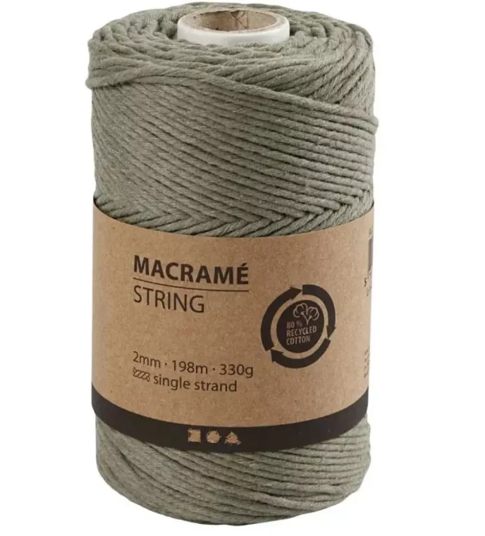 Hot Cuerda de Macramé Verde Musgo 2mm Macramé