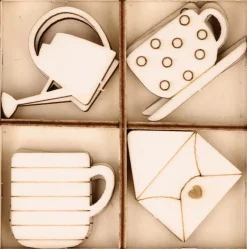 Outlet Die-Cuts de Madera Mini Siluetas Life is Simple Maderas