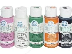 Clearance Enamels Folkart Pintura acrílica 59ml Doraduras|Pinturas De Vidrio Y Cerámica