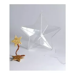 Estrella Transparente de Plástico 16 cm. Porexpán, Celulosa Y Plástico|Navidad