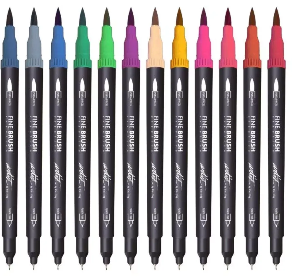 Estuche 12 Rotuladores de Doble Punta Gama Creative Fine Brush Rotuladores