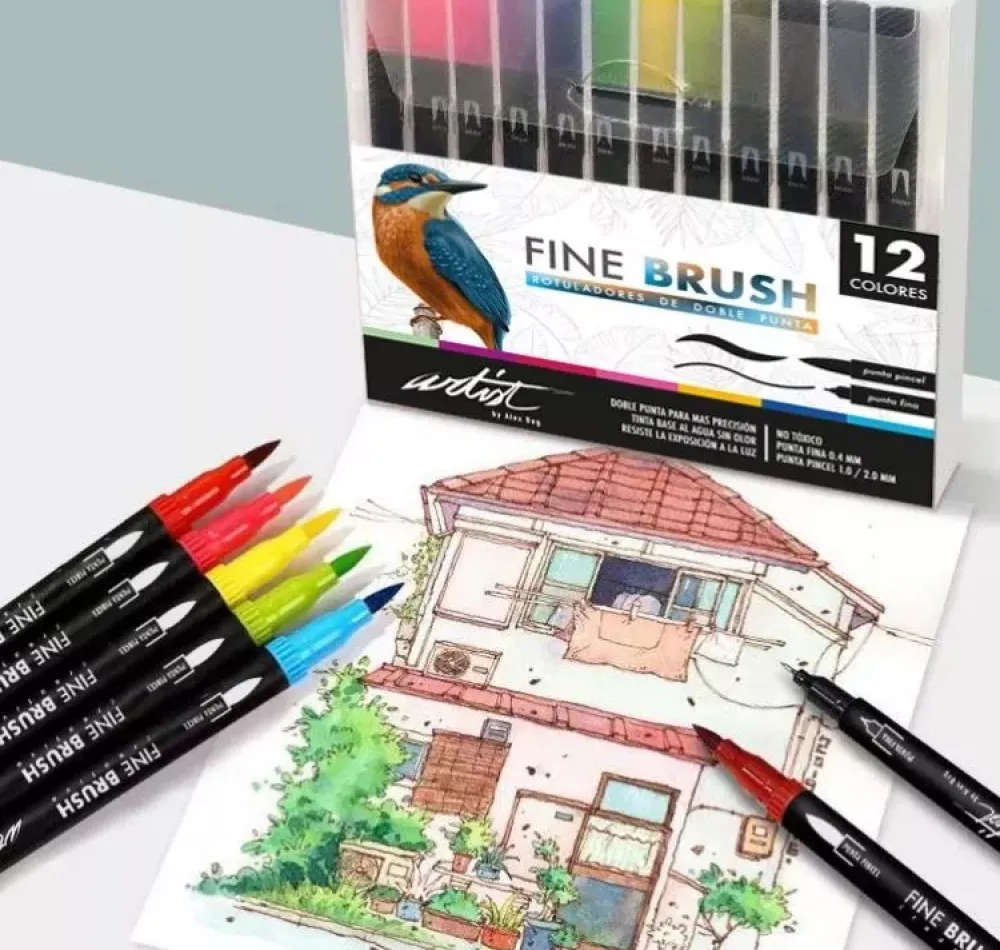 Estuche 12 Rotuladores de Doble Punta Gama Creative Fine Brush Rotuladores