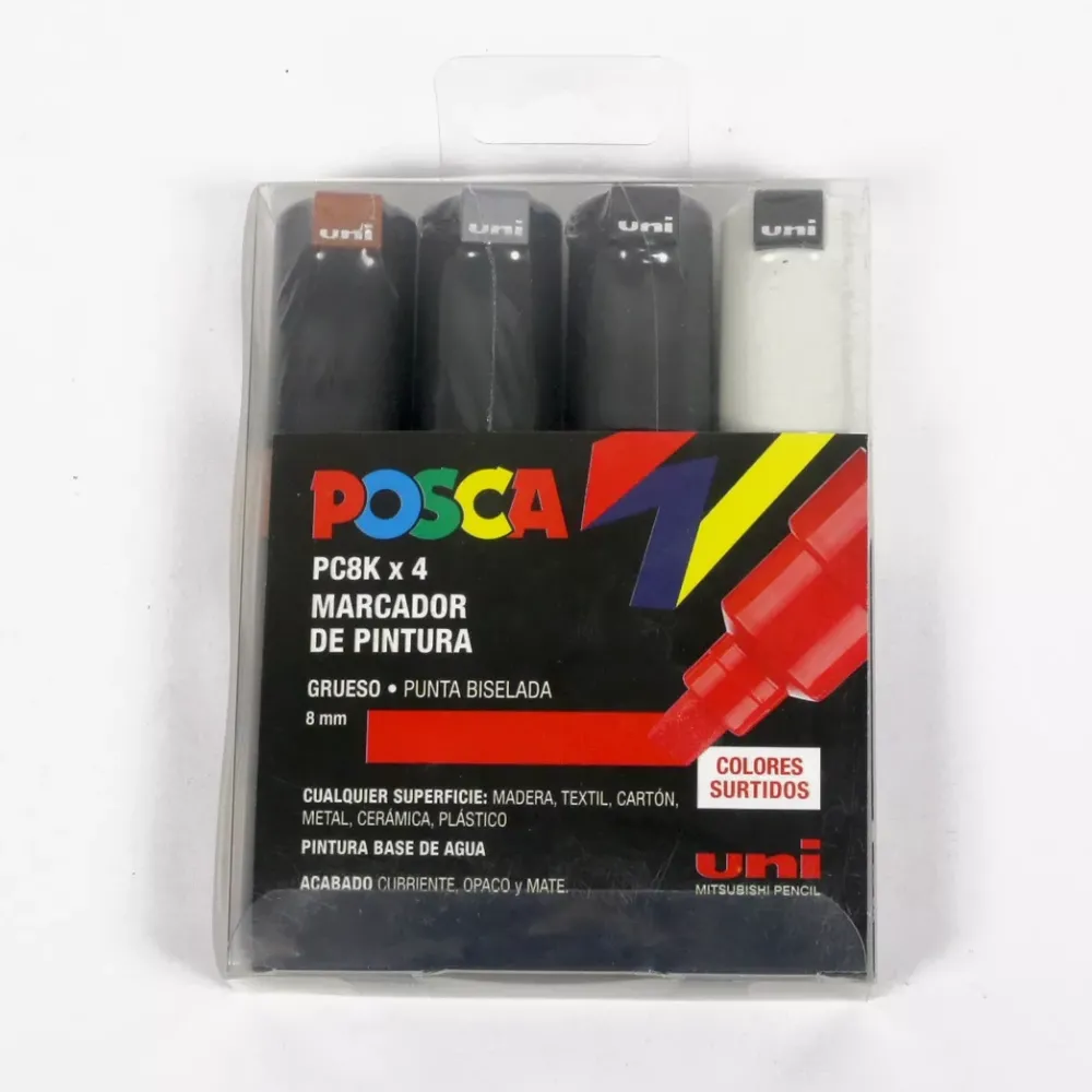 Estuche 4 rotuladores PC8K Colores Surtidos Uni Rotuladores