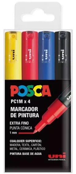Online Estuche 4 rotuladores PC1M Extra Fino Uni Rotuladores