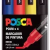 New Estuche 4 rotuladores PC5M Medio Punta Cónica Medio Uni Rotuladores