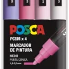 Outlet Estuche 4 Rotuladores PC5M Medio Punta Cónica Colores Dulces Uni Rotuladores