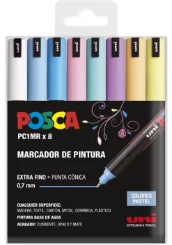 Best Estuche 8 Rotuladores PC1MR Pastel Extra Fino Uni Rotuladores