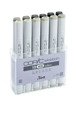 Estuche de 12 rotuladores Tonos Grises Cálidos Sketch Rotuladores