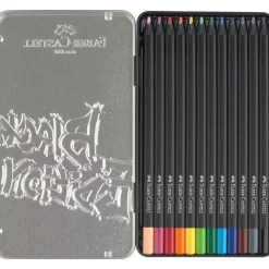 Clearance Estuche de Metal 12 Lápices de colores Black Edition Niños Niños Y Regalos