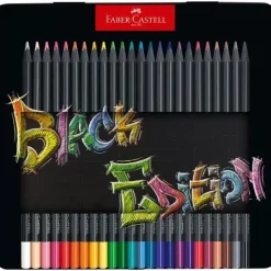 New Estuche de Metal 24 Lápices de colores Black Edition Niños Niños Y Regalos