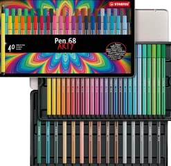 Best Estuche de Metal Arty 40 Rotuladores Pen 68 Rotuladores