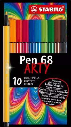 New Estuche de Metal Arty 10 Rotuladores Pen 68 Rotuladores