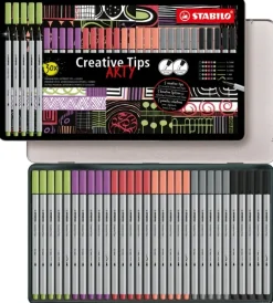 Estuche de Metal Arty 30 Rotuladores Pastel Creative Tips Rotuladores