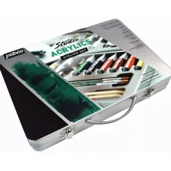 Outlet Estuche Metálico 17 Tubos Acrílicos Studio Pinturas Acrílicas