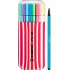 Discount Estuche Zebrui 20 Rotuladores Pen 68 Cereza/Blanco Rotuladores