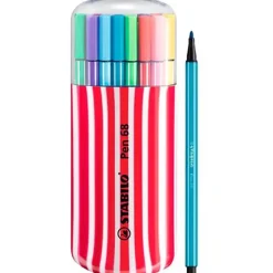 Discount Estuche Zebrui 20 Rotuladores Pen 68 Cereza/Blanco Rotuladores