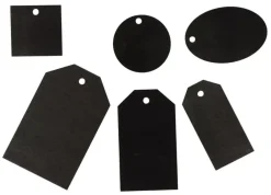 Etiquetas de madera negras Maderas