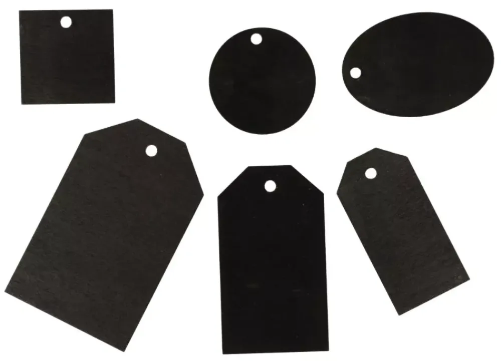 Etiquetas de madera negras Maderas