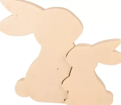 Clearance Figura de Madera Conejos 2 Mariposa Maderas